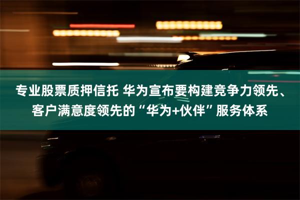 专业股票质押信托 华为宣布要构建竞争力领先、客户满意度领先的“华为+伙伴”服务体系