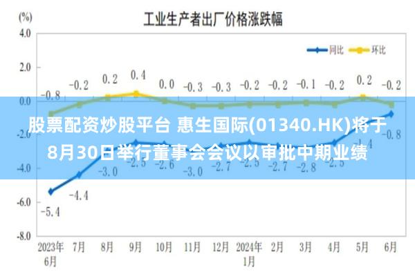 股票配资炒股平台 惠生国际(01340.HK)将于8月30日举行董事会会议以审批中期业绩